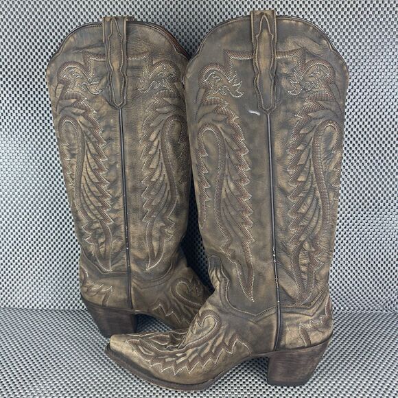 Dan Post Heather Cowboy Boots Womens 9 M Brown Leather Western Made In Mexico - Picture 4 of 16